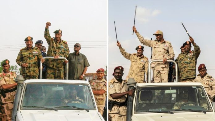 Οι δύο μαχόμενες πλευρές στον εν εξελίξει εμφύλιο πόλεμο του Σουδάν (Photo by dailypost.ng)